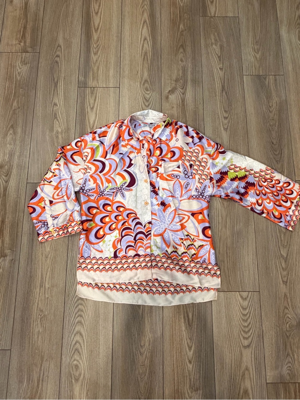 Zara Printed Button Down Shirt